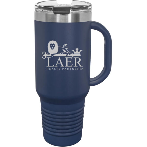   - Premium 40oz Travel Mug with Snap Lid & Straw Thumbnail